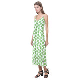 Hop pattern background V-Neck Open Fork Long Dress