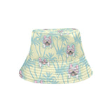 French bulldog hawaii blackground Unisex Bucket Hat