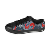 Fancy Carps hand drawn japanese art Men's Low Top Canvas Shoes Black
