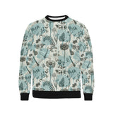 Dragonfly Butterfly Plants insect flower vintage s Men's Crew Neck Sweatshirt