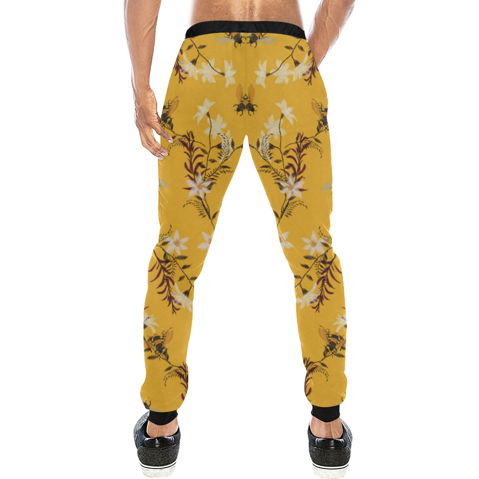 Bee flower pattern Unisex Casual Sweatpants