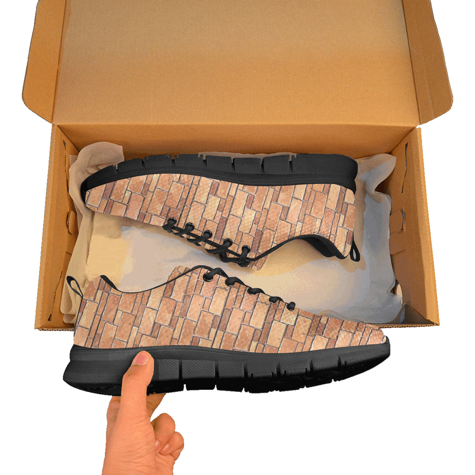 Brick Printed Pattern Print Design 04 Men's Breathable Sneakers ( Model 055)