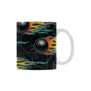 Bowling balls flame pattern Classical White Mug (Fulfilled In US)