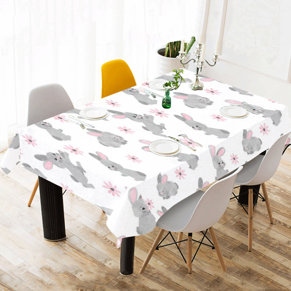 Watercolor cute rabbit pattern Tablecloth