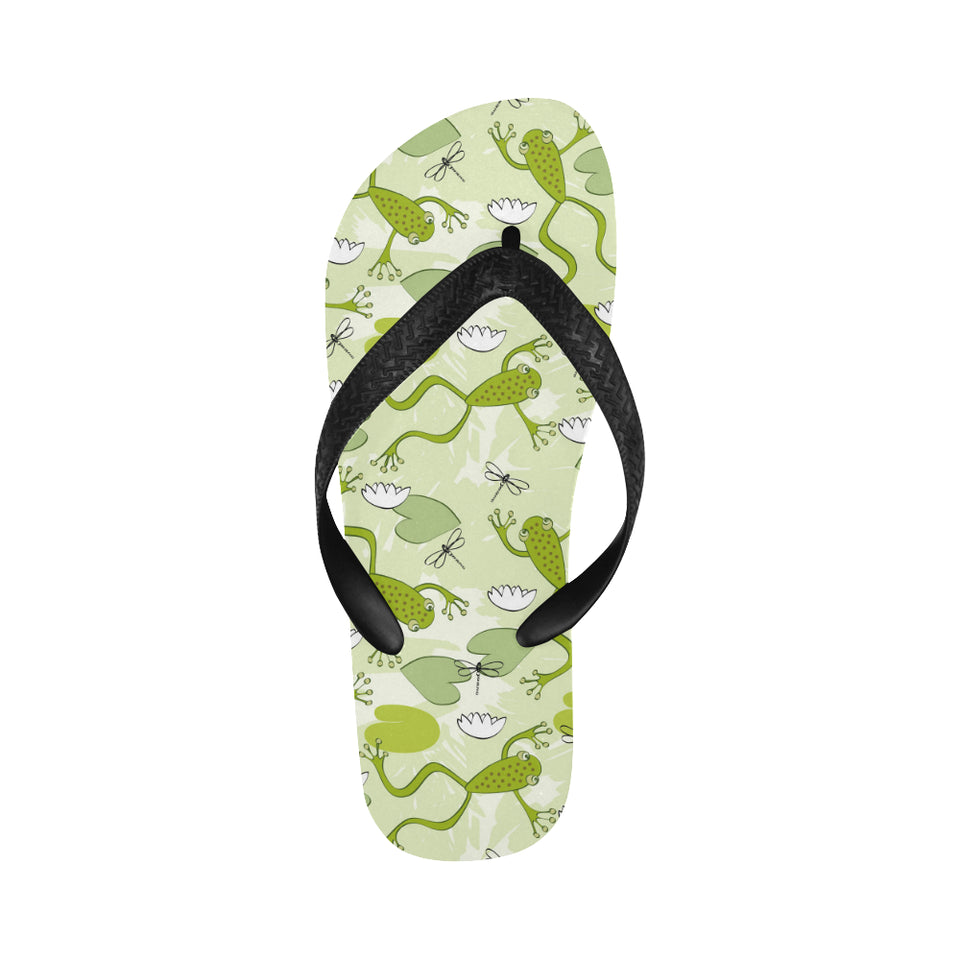 Cute frog dragonfly pattern Unisex Flip Flops