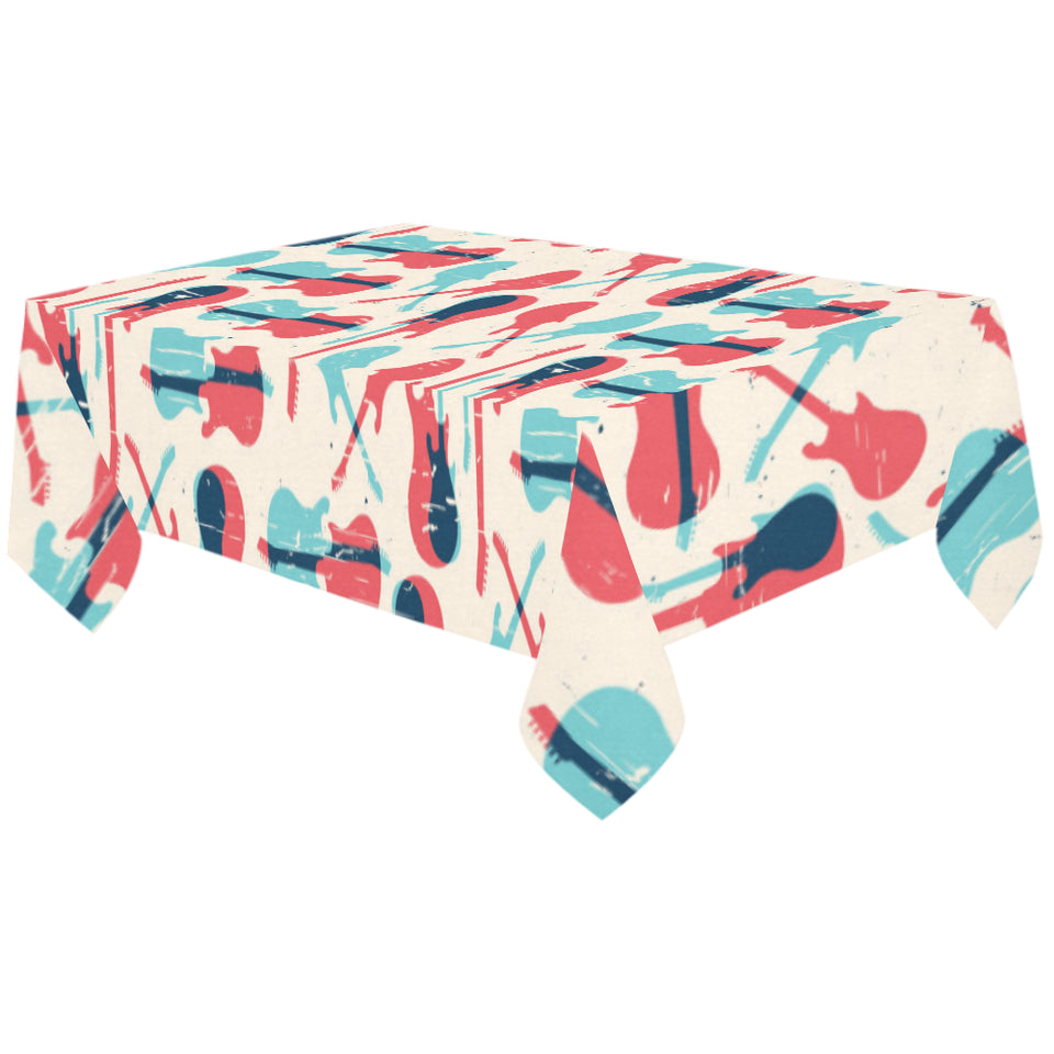 Red Blue guitar pattern Tablecloth