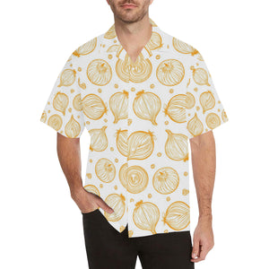 hand drawn onion pattern Men's All Over Print Hawaiian Shirt