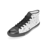Spider web cobweb pattern Women's High Top Canvas Shoes Black
