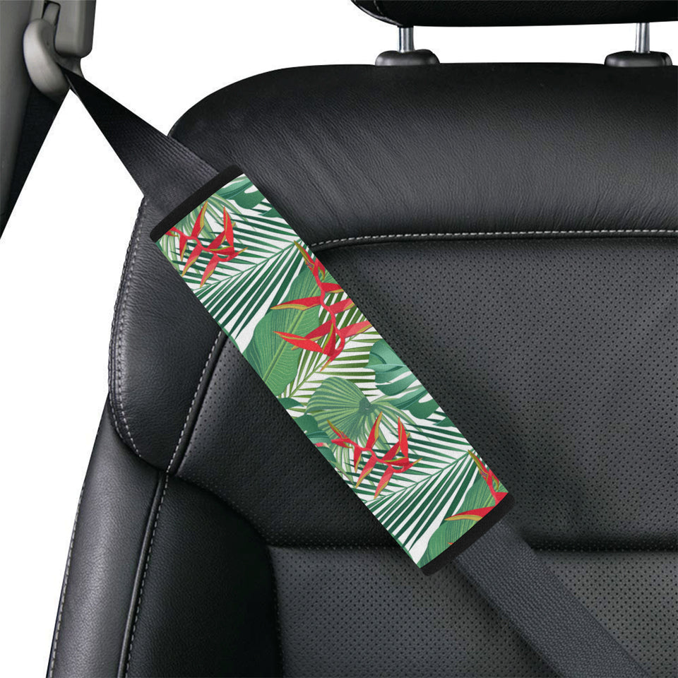 heliconia palm and monstera  leaves pattern Car Seat Belt Cover