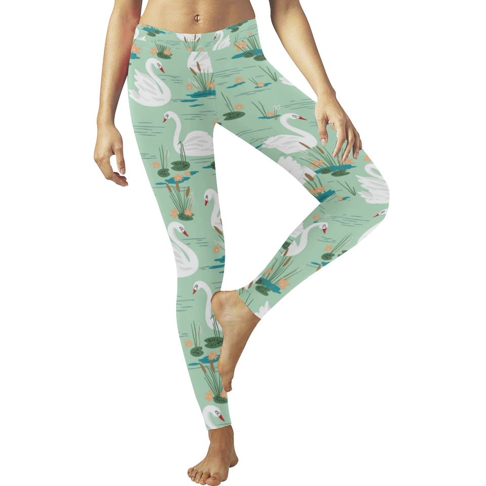 White swan lake pattern Women's Legging Fulfilled In US