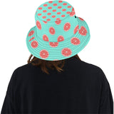 Grapefruit green background Unisex Bucket Hat