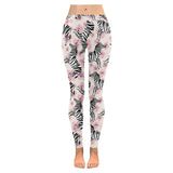 Zebra pink flower background Women's Legging Fulfilled In US