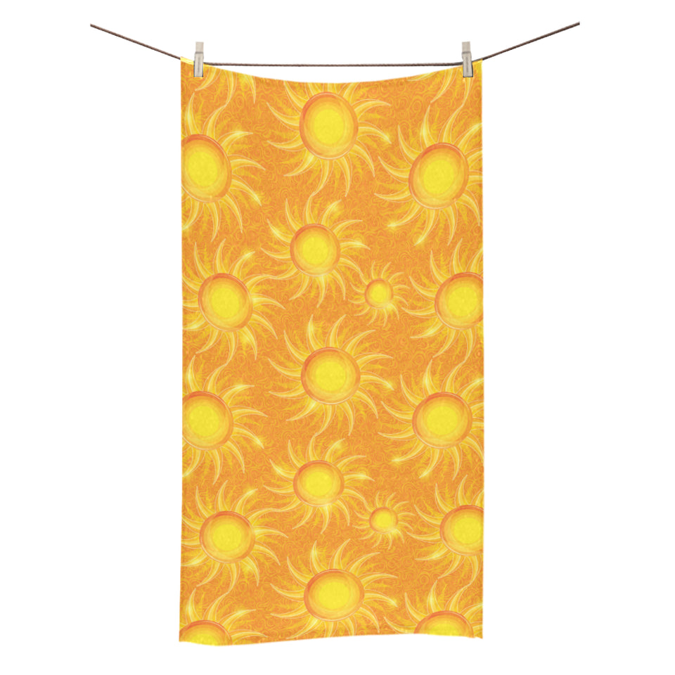 Sun orange background Bath Towel