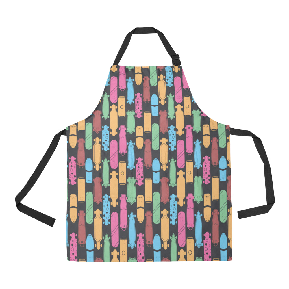 Skate Board Pattern Print Design 02 All Over Print Adjustable Apron