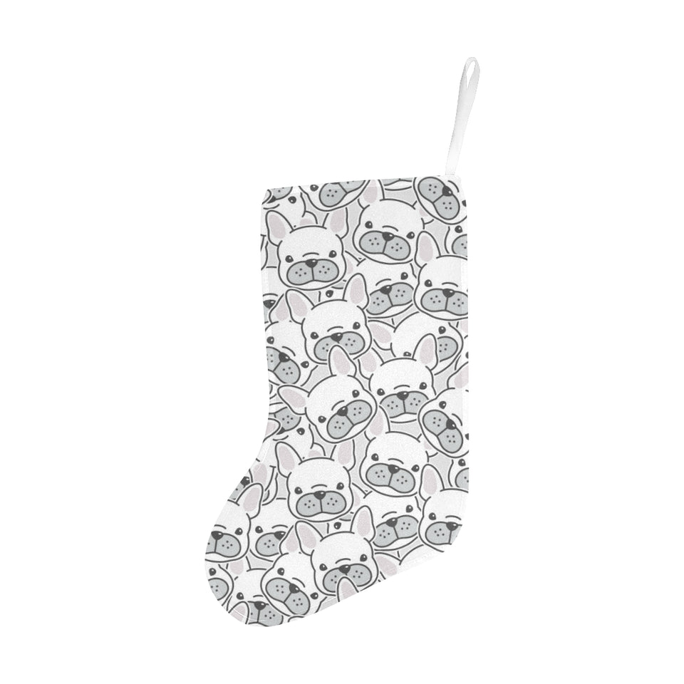 Cute french bulldog head pattern Christmas Stocking