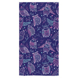 Cute owls pattern boho style ornament Bath Towel