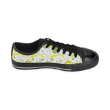 Durian pattern background Men's Low Top Canvas Shoes Black