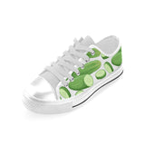 cucumber whole slices pattern Men's Low Top Canvas Shoes White