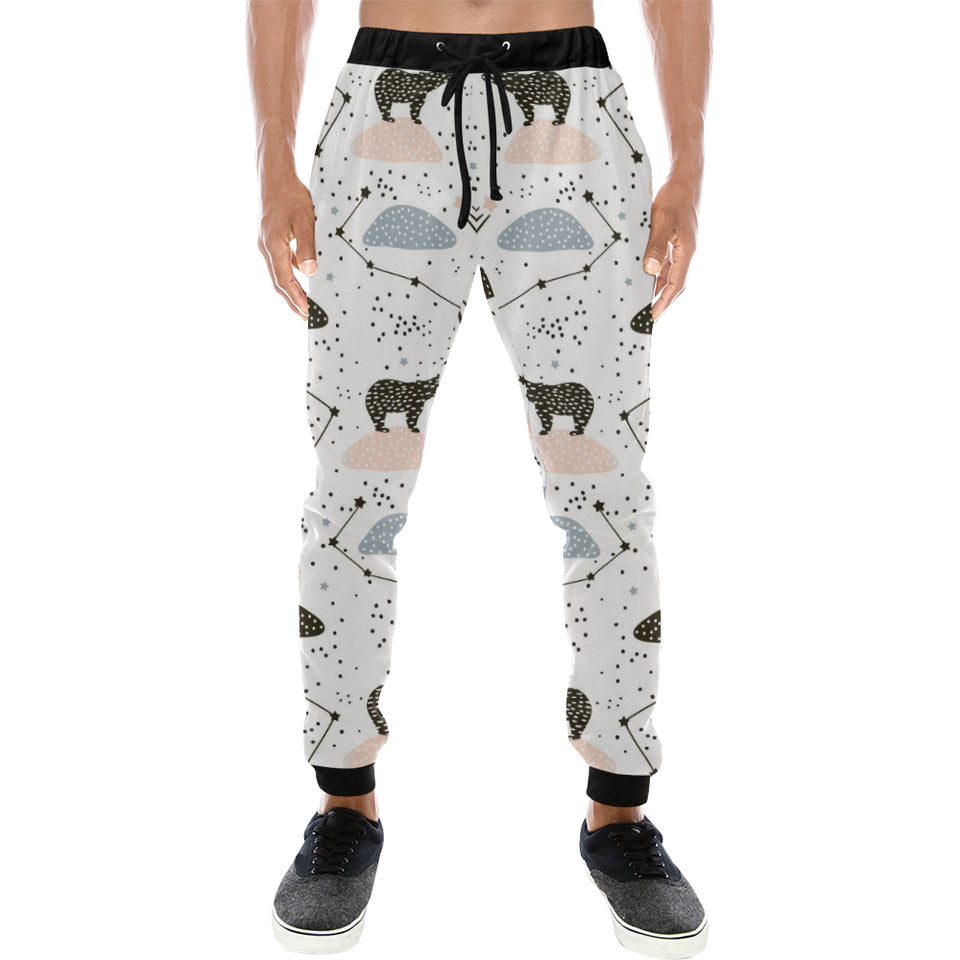 Polar bears star poka dot pattern Unisex Casual Sweatpants