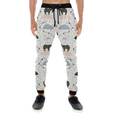 Polar bears star poka dot pattern Unisex Casual Sweatpants