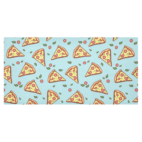 Hand drawn pizza blue background Tablecloth