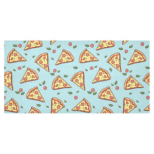 Hand drawn pizza blue background Tablecloth