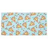 Hand drawn pizza blue background Tablecloth