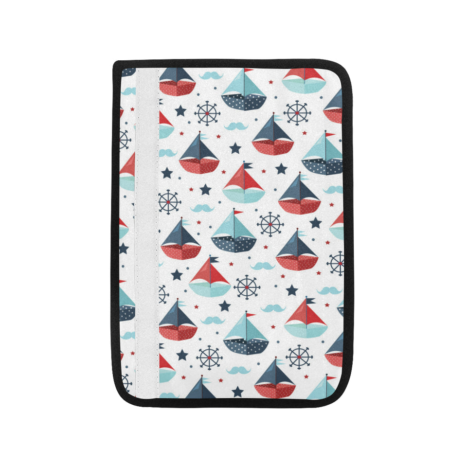 Cute color paper sailboat pattern Car Seat Belt Cover