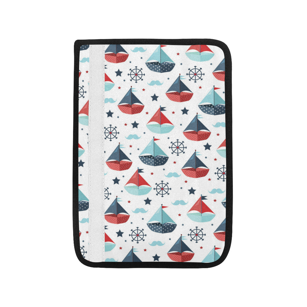 Cute color paper sailboat pattern Car Seat Belt Cover