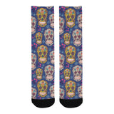Sugar skull flower pattern Crew Socks