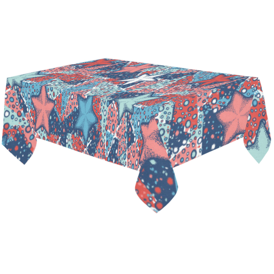 Hand drawn colorful starfish Tablecloth