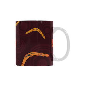 Boomerang Australian aboriginal ornament circle bl Classical White Mug (Fulfilled In US)