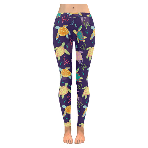 Colorful sea turtle pattern Women's Legging Fulfilled In US