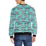 Cute octopuses heart striped background Men's Crew Neck Sweatshirt
