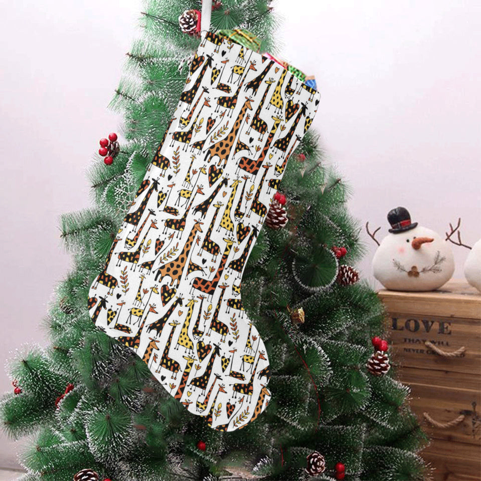 Giraffe Pattern Print Design 05 Christmas Stocking