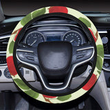 Red apples leaves pattern Car Steering Wheel Cover