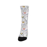 Cute Llama Alpaca pattern Crew Socks