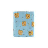 Brown cute pomeranian blue blackground Morphing Mug Heat Changing Mug