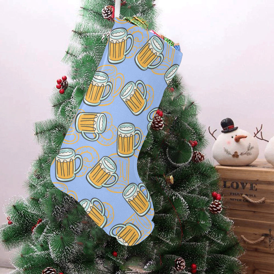Beer pattern Christmas Stocking