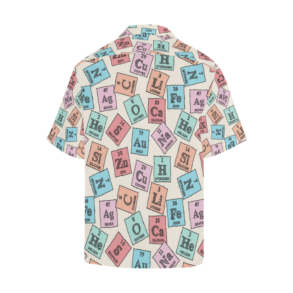 Chemistry Periodic Table Pattern Print Design 02 Men's All Over Print Hawaiian Shirt (Model T58)