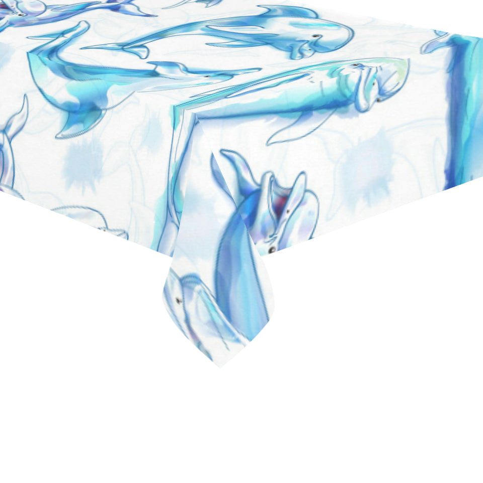 Watercolor dolphin pattern Tablecloth