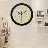 hand drawn sun pattern Elegant Black Wall Clock