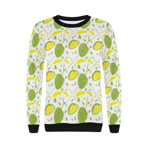 Durian pattern background Women's Crew Neck Sweatshirt