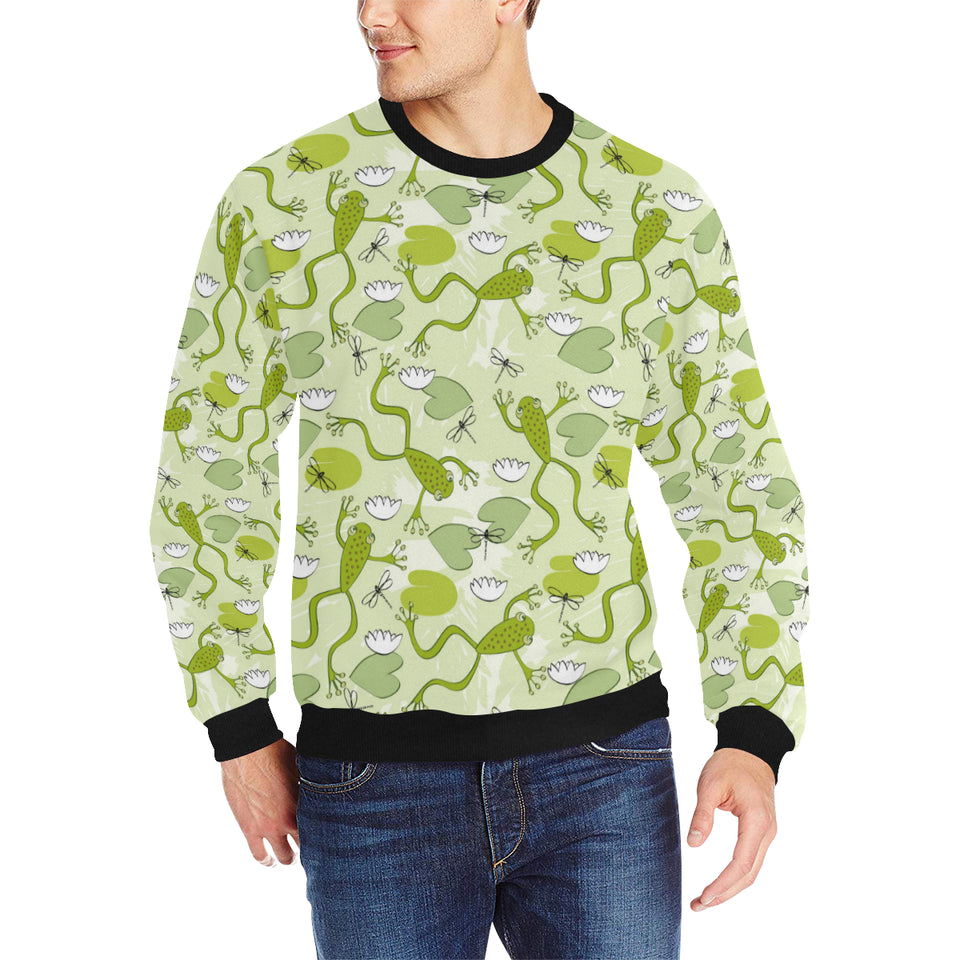 Cute frog dragonfly pattern Men's Crew Neck Sweatshirt