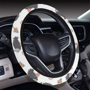 Ostrich Pattern Print Design 02 Car Steering Wheel Cover