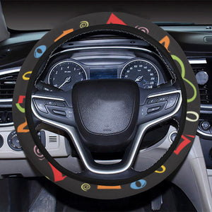 Music Notes Pattern Print Design 02 Car Steering Wheel Cover