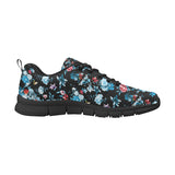 Skull flower roses leave pattern Women's Sneaker Shoes