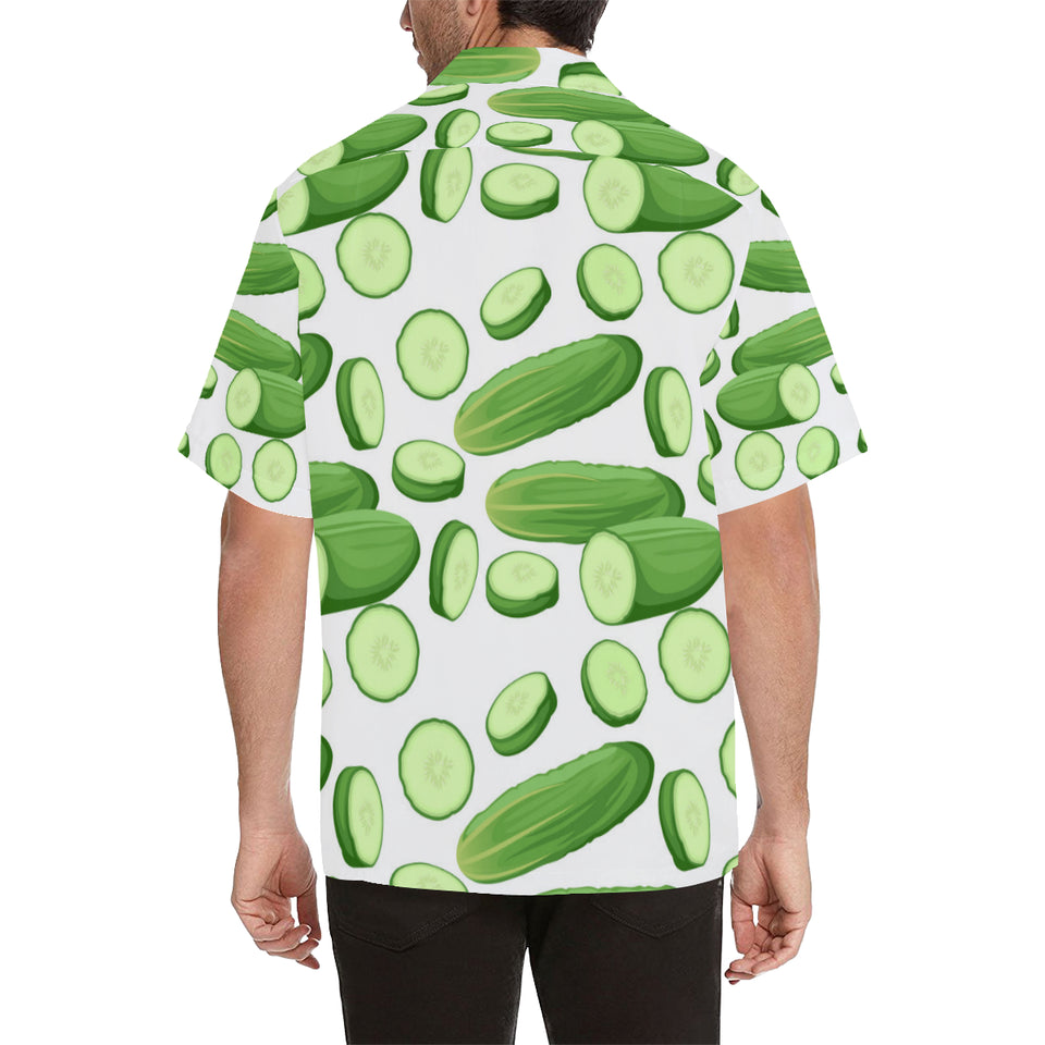 cucumber whole slices pattern Men's All Over Print Hawaiian Shirt