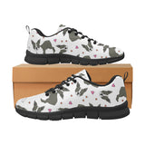 Boston terrier dog hearts vector pattern Men's Sneaker Shoes