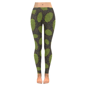 Hop pattern black background Women's Legging Fulfilled In US
